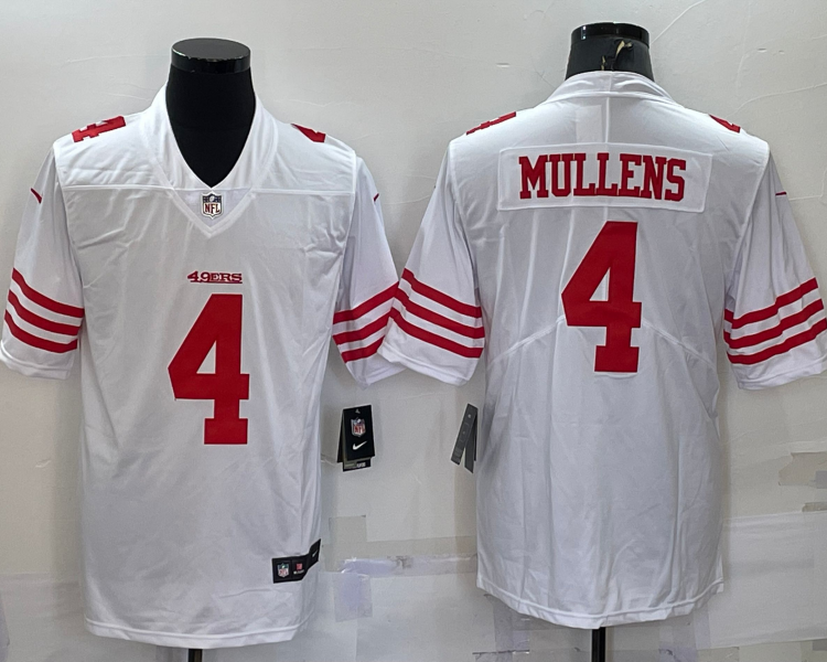 Men's San Francisco 49ers Nick Mullens #4 White Jersey