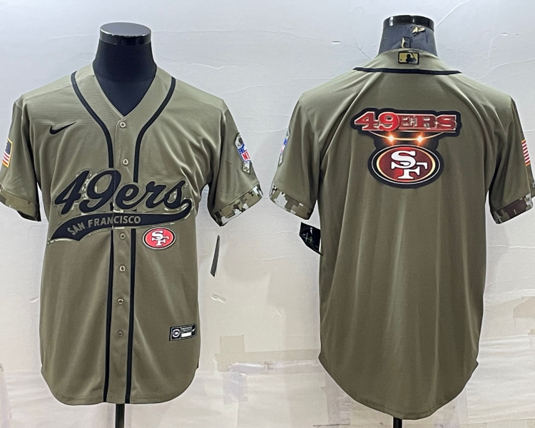 Men's San Francisco 49ers Olive 2022 Salute To Service Retired Limited Jersey