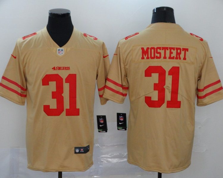 Men's San Francisco 49ers Raheem Mostert #31 Gold Inverted Legend Jersey