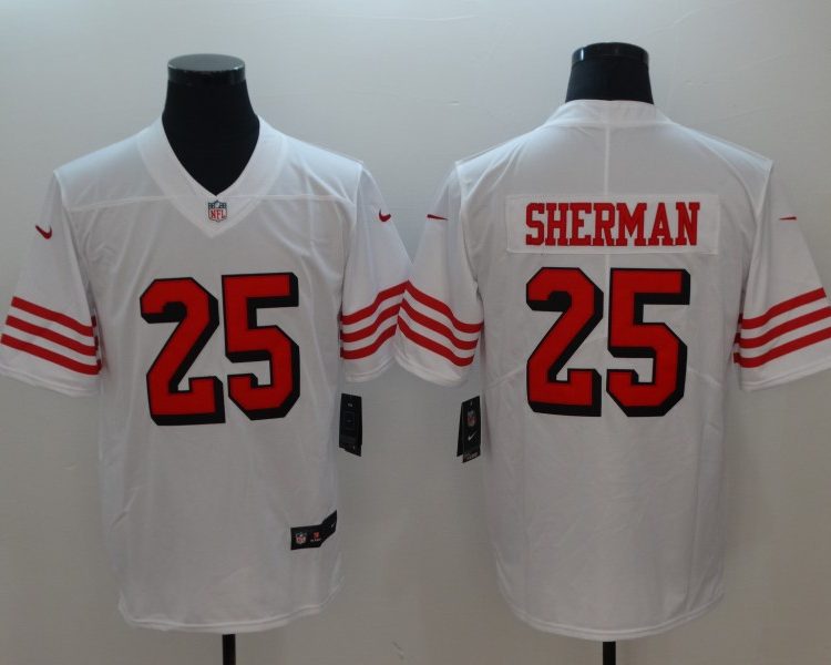 Men's San Francisco 49ers Richard Sherman #25 White Jersey