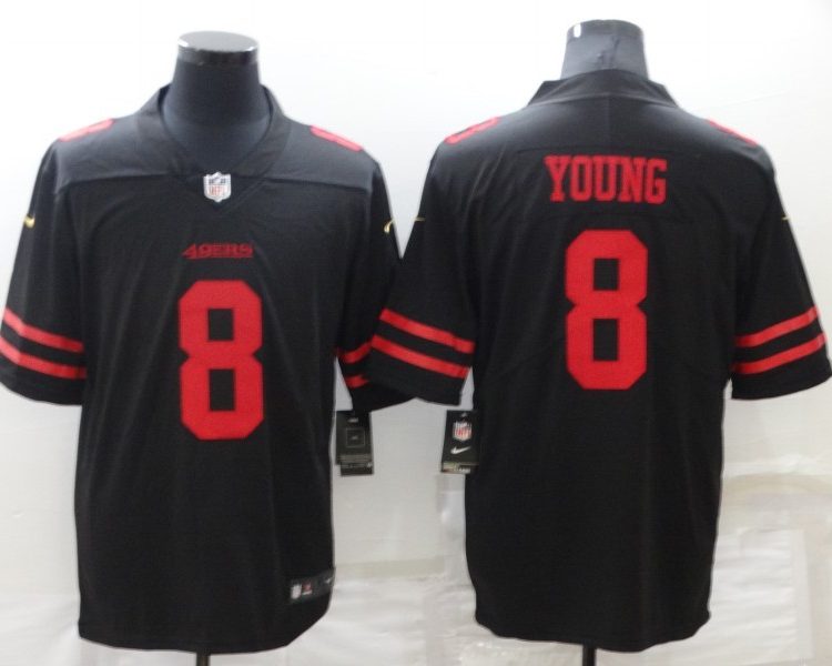 Men's San Francisco 49ers Steve Young #8 Black Jersey