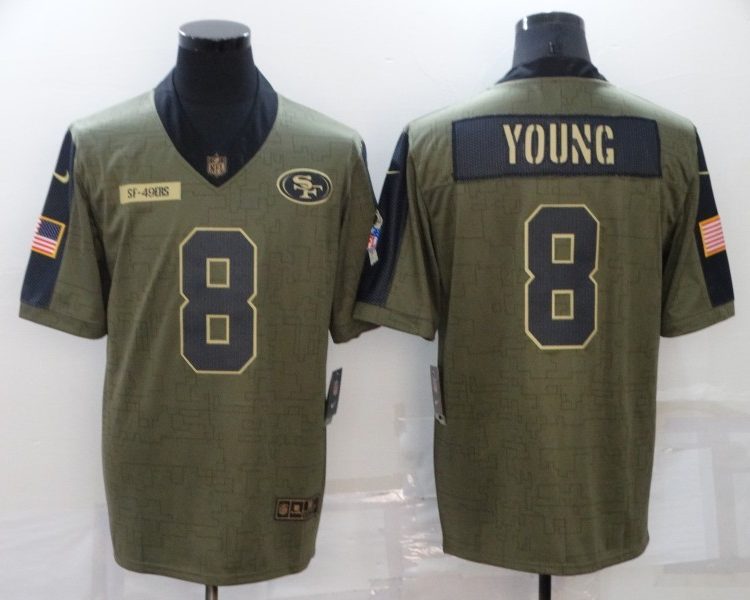 Men's San Francisco 49ers Steve Young #8 Brown Jersey