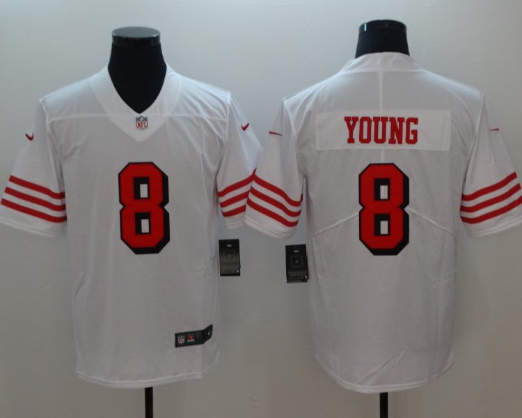 Men's San Francisco 49ers Steve Young #8 White Jersey