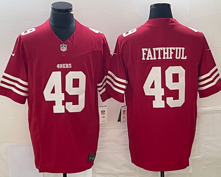 Men's San Francisco 49ers The Faithful #49 Scarlet Vapor F.U.S.E. Limited Jersey