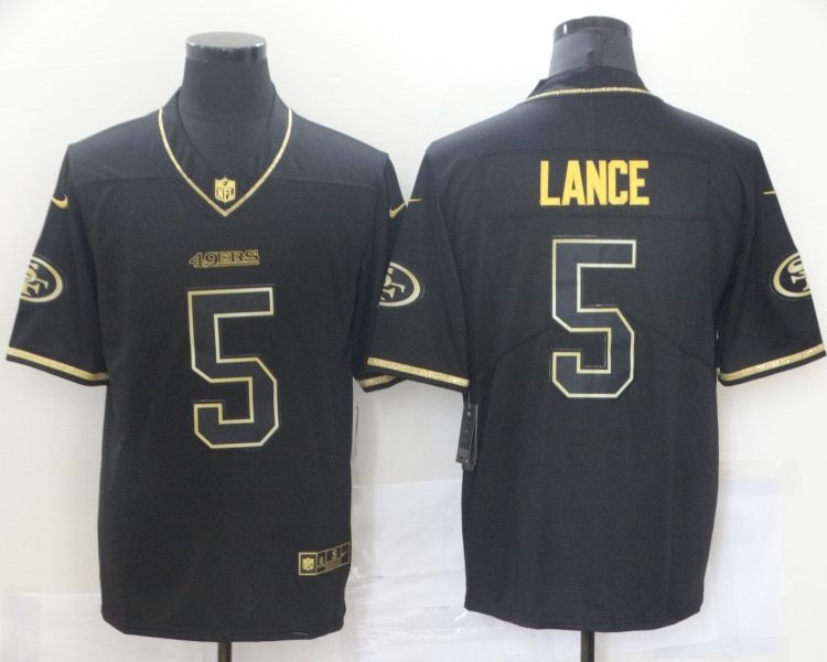 Men's San Francisco 49ers Trey Lance #5 Black Jersey