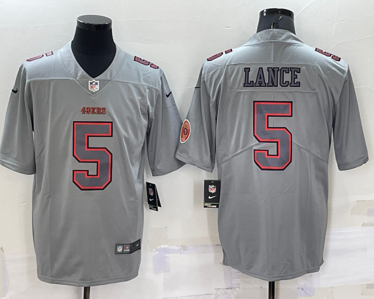 Men's San Francisco 49ers Trey Lance #5 Grey Jersey