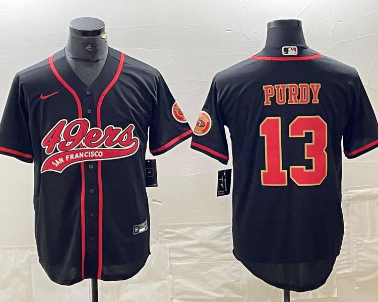 Men's San Francisco 49ers Brock Purdy #13 Black Jersey Joint Edition