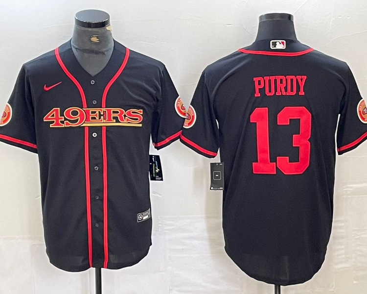 Men's San Francisco 49ers Brock Purdy #13 Black Joint Edition Jersey
