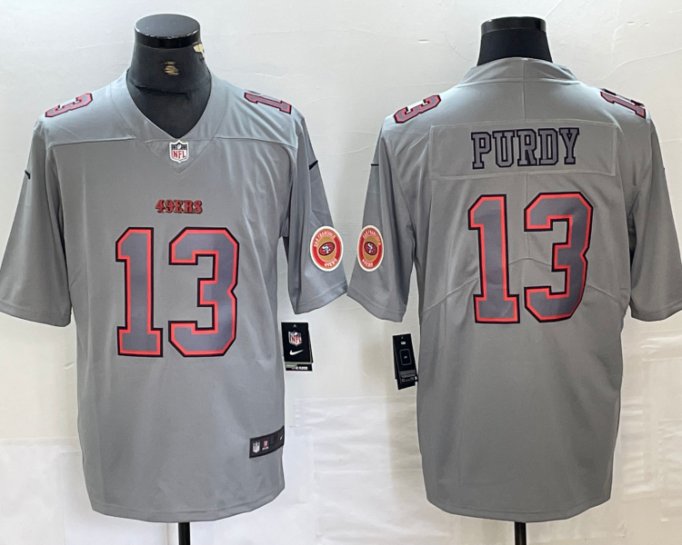 Men's San Francisco 49ers Brock Purdy #13 Gray Atmosphere Jersey
