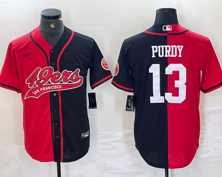 Men's San Francisco 49ers Brock Purdy #13 Red/Black Jersey Joint Edition