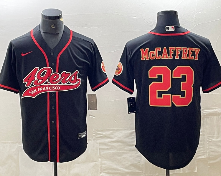 Men's San Francisco 49ers Christian McCaffrey #23 Black Jersey Joint Edition