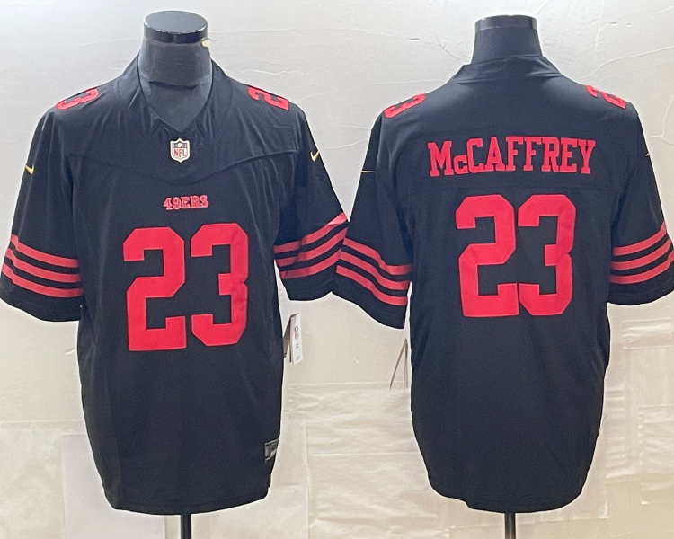 Men's San Francisco 49ers Christian McCaffrey #23 Black Jersey