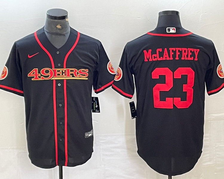 Men's San Francisco 49ers Christian McCaffrey #23 Black Joint Edition Jersey