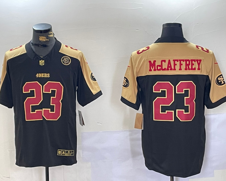 Men's San Francisco 49ers Christian McCaffrey #23 Black Retired Team Jersey