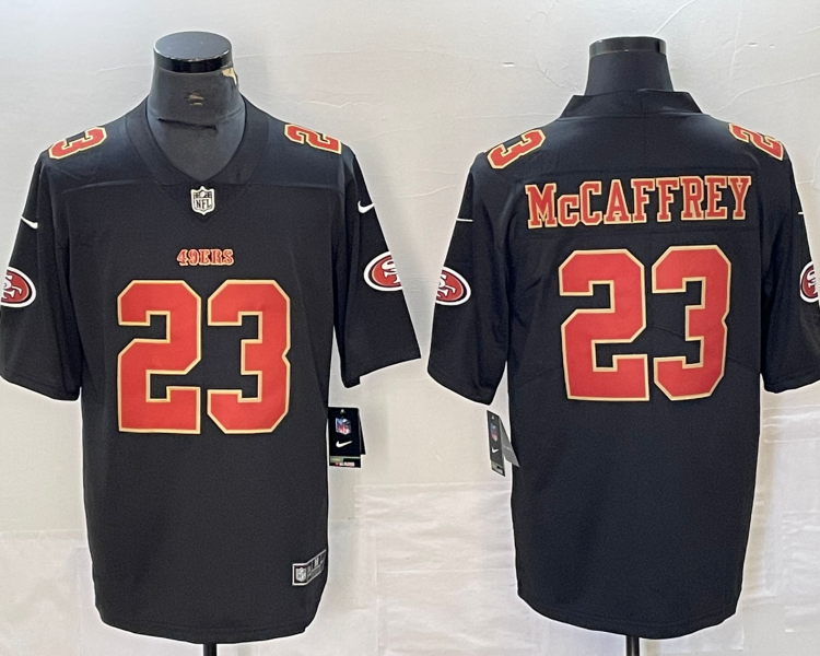 Men's San Francisco 49ers Christian McCaffrey #23 Carbon Black Jersey