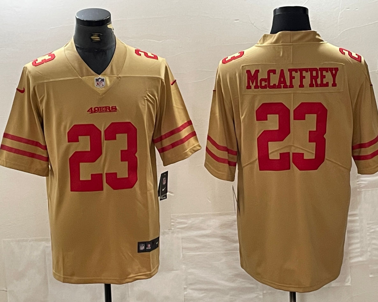 Men's San Francisco 49ers Christian McCaffrey #23 Gold Team Inverted Legend Jersey