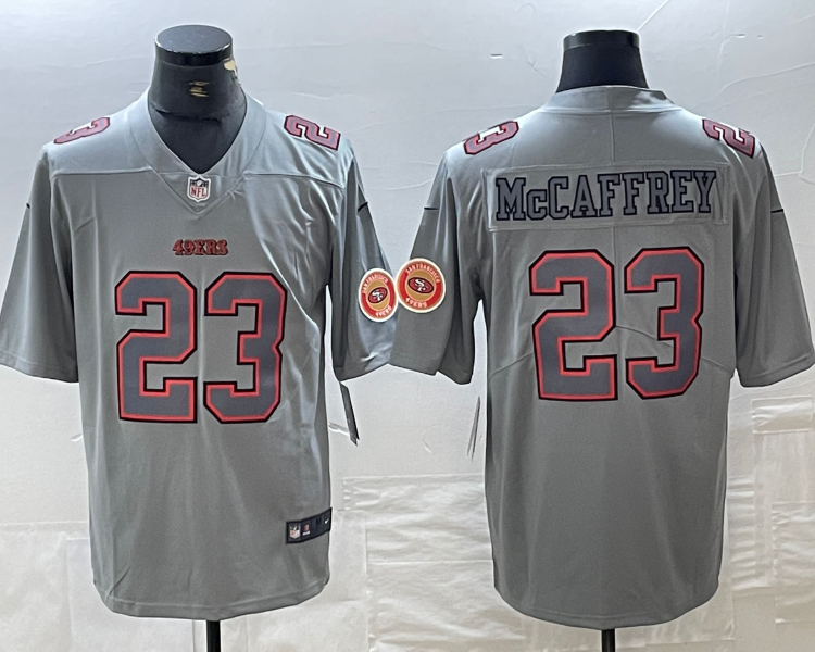 Men's San Francisco 49ers Christian McCaffrey #23 Gray Atmosphere Jersey