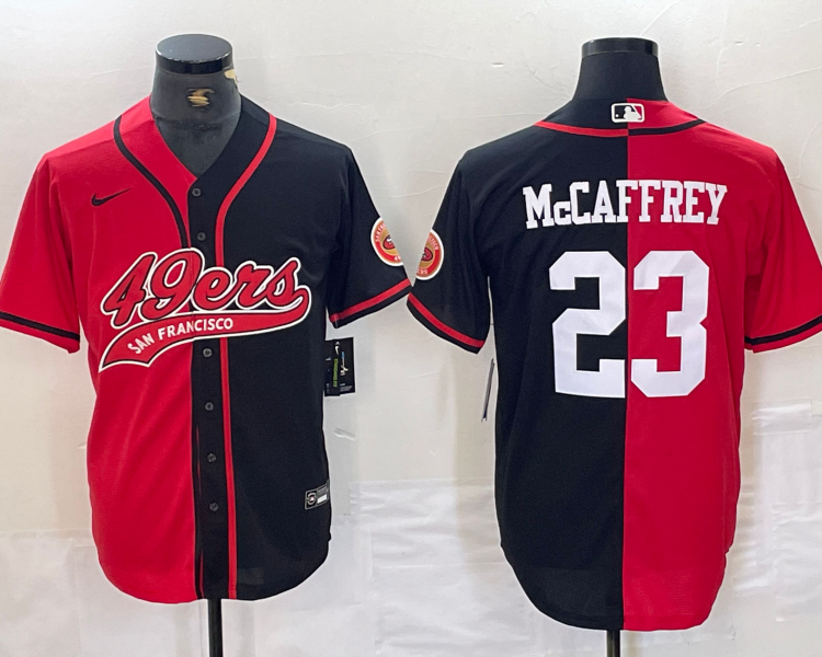 Men's San Francisco 49ers Christian McCaffrey #23 Red/Black Jersey Joint Edition
