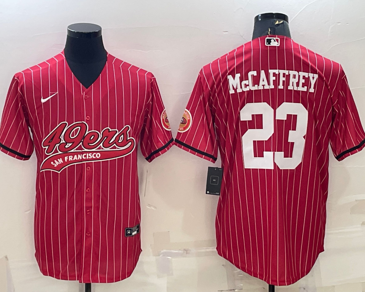 Men's San Francisco 49ers Christian McCaffrey #23 Red Jersey Joint Edition