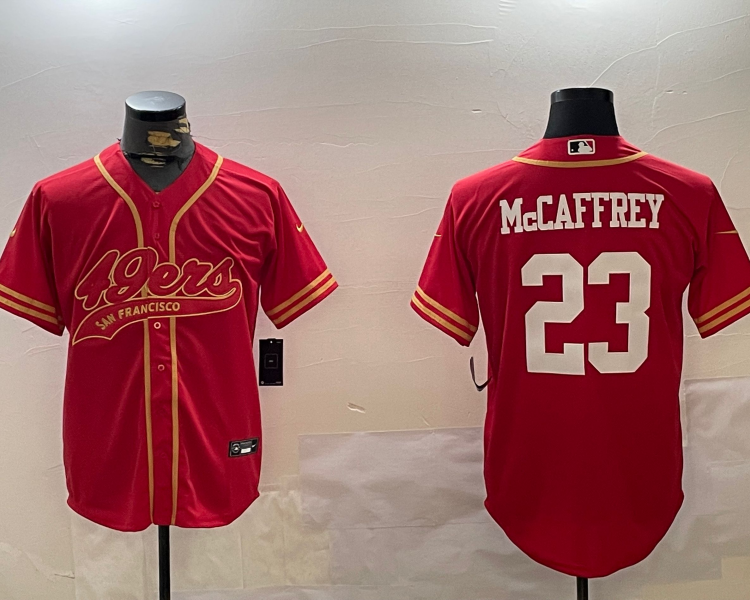 Men's San Francisco 49ers Christian McCaffrey #23 Scarlet Team Jersey