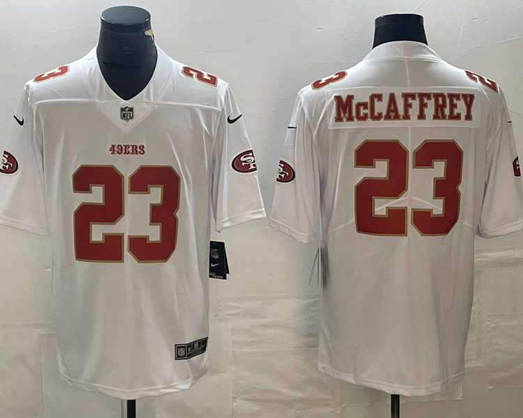 Men's San Francisco 49ers Christian McCaffrey #23 Tundra White Jersey