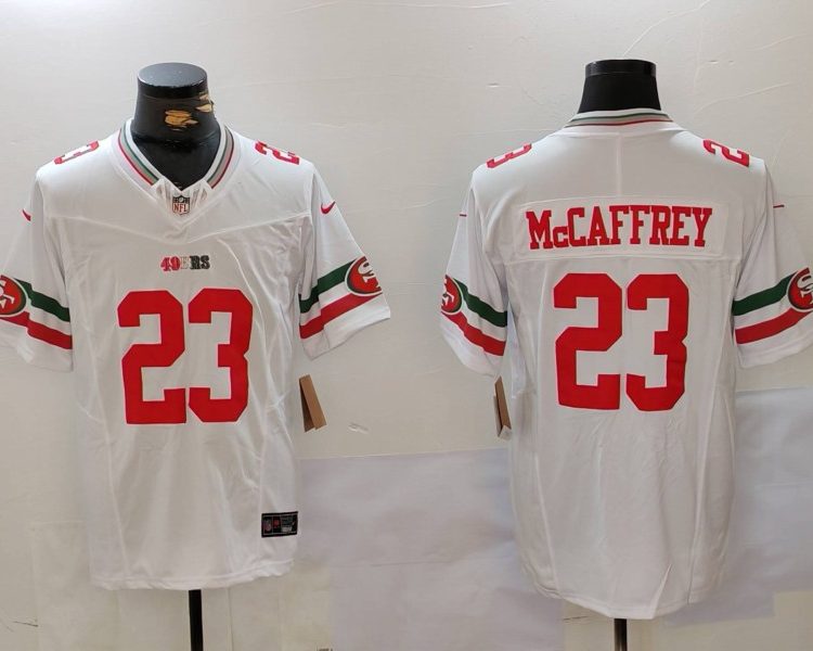 Men's San Francisco 49ers Christian McCaffrey #23 White Alternate Vapor F.U.S.E. Limited Jersey