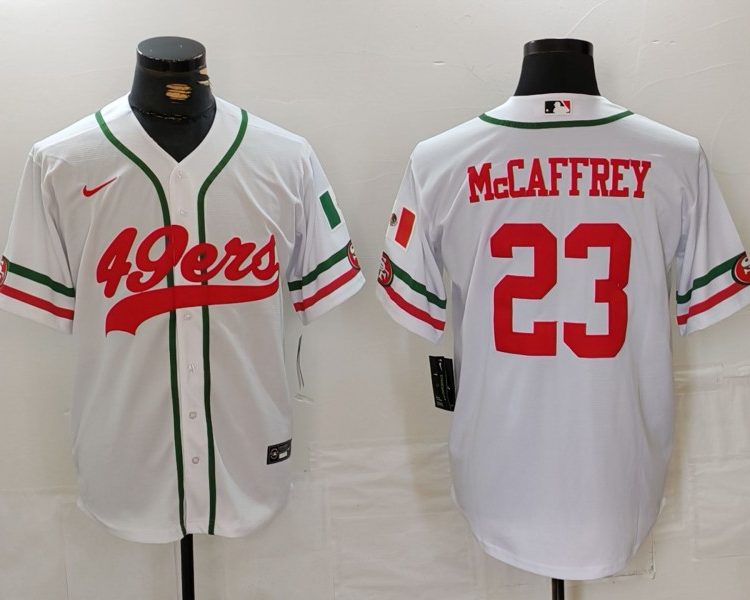 Men's San Francisco 49ers Christian McCaffrey #23 White Jersey