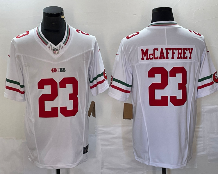 Men's San Francisco 49ers Christian McCaffrey #23 White Jersey