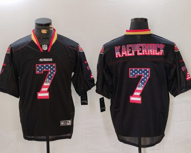 Men's San Francisco 49ers Colin Kaepernick #7 Black Team Jersey