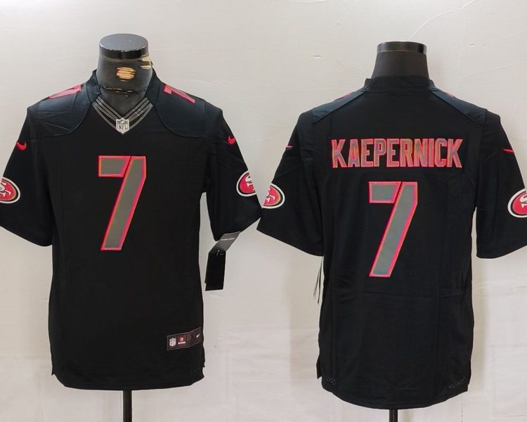 Men's San Francisco 49ers Colin Kaepernick #7 Black Team Jersey
