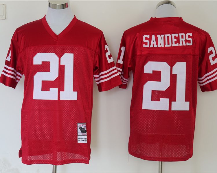Men's San Francisco 49ers Deion Sanders Mitchell & Ness Scarlet Legacy Jersey