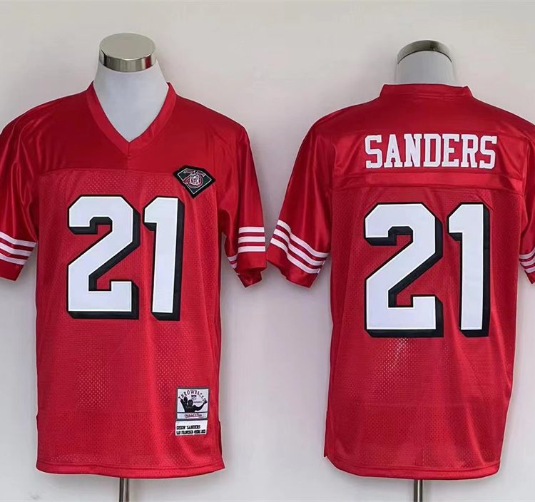 Men's San Francisco 49ers Deion Sanders Mitchell & Ness Scarlet Legacy Jersey