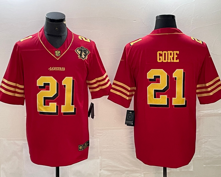 Men's San Francisco 49ers Frank Gore #21 Red Jersey