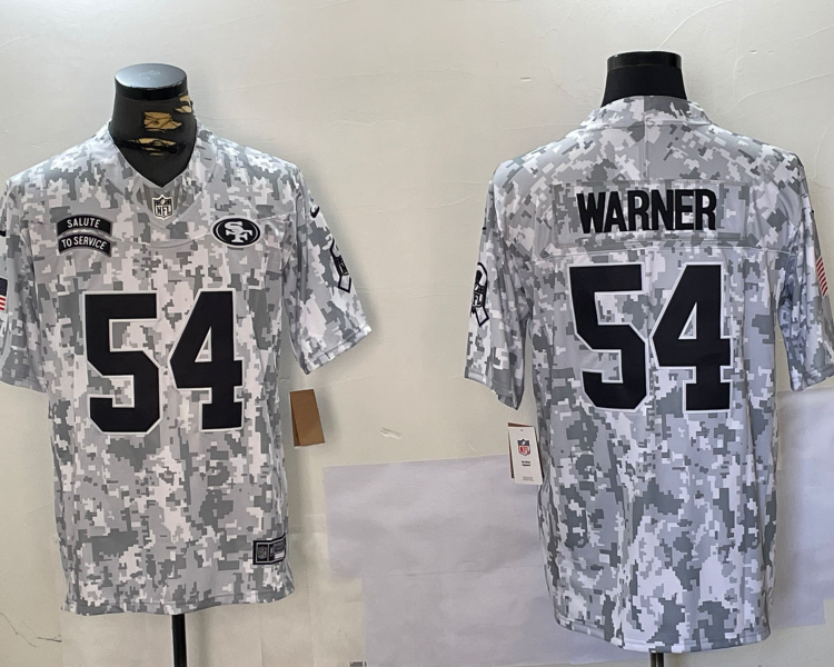 Men's San Francisco 49ers Fred Warner #54 Arctic Camo 2024 Salute to Service Limited Jersey