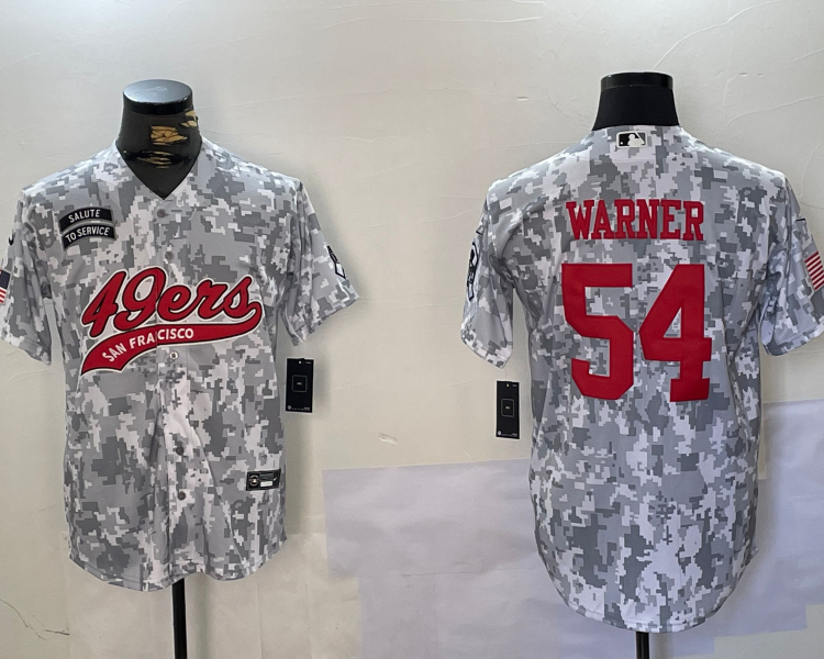 Men's San Francisco 49ers Fred Warner #54 Arctic Camo Salute to Service Limited Jersey