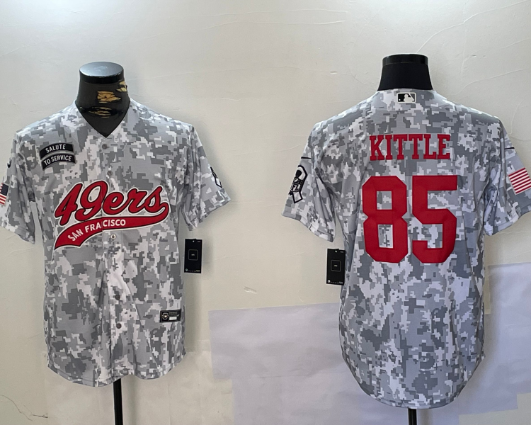 Men's San Francisco 49ers George Kittle #85 Arctic Camo Salute to Service Limited Jersey