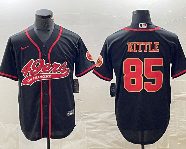 Men's San Francisco 49ers George Kittle #85 Black Jersey Joint Edition