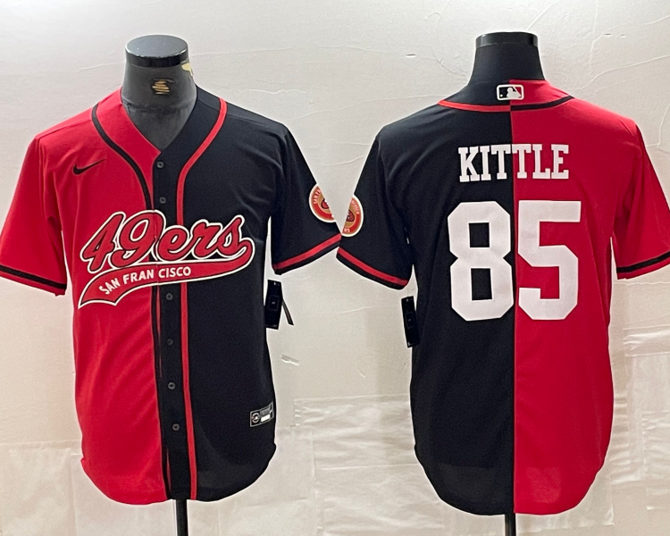Men's San Francisco 49ers George Kittle #85 Red/Black Jersey Joint Edition