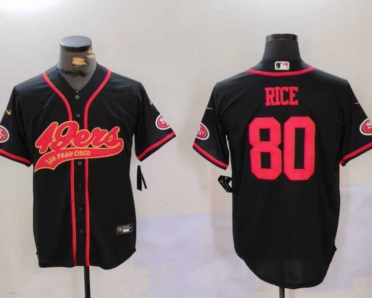 Men's San Francisco 49ers Jerry Rice #80 Black Jersey