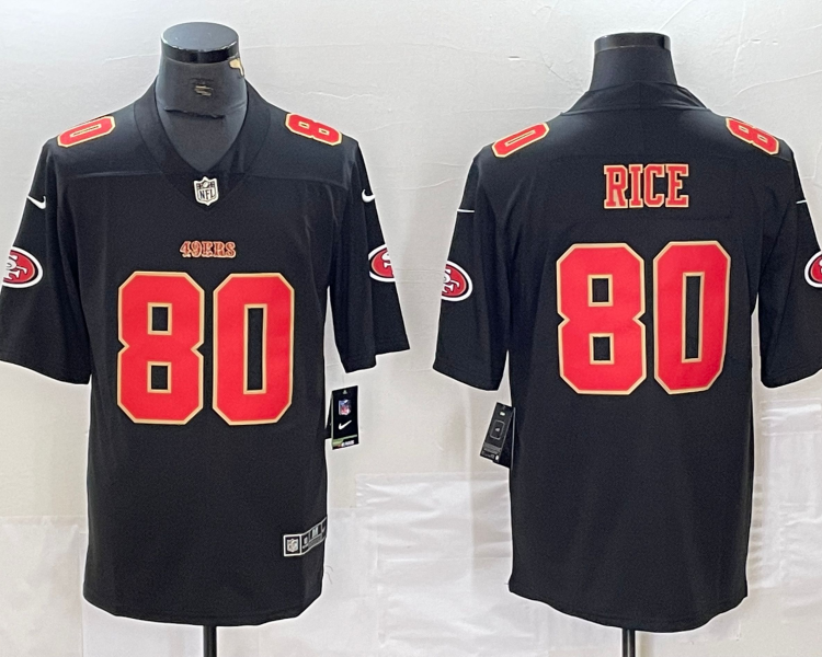 Men's San Francisco 49ers Jerry Rice #80 Black Jersey