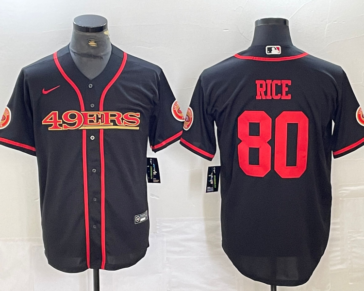 Men's San Francisco 49ers Jerry Rice #80 Black Joint Edition Jersey