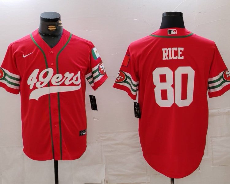 Men's San Francisco 49ers Jerry Rice #80 Scarlet Jersey