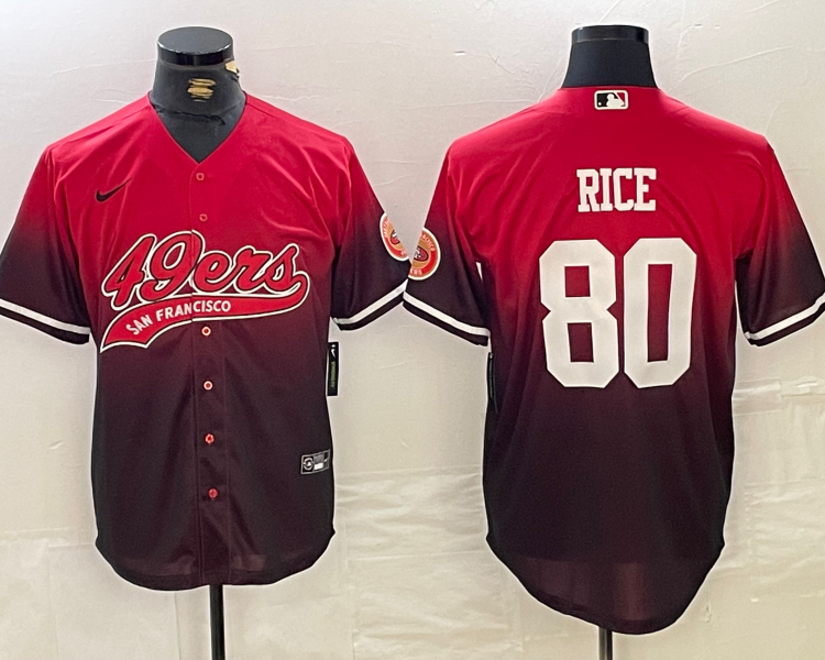 Men's San Francisco 49ers Jerry Rice #80 Scarlet Jersey