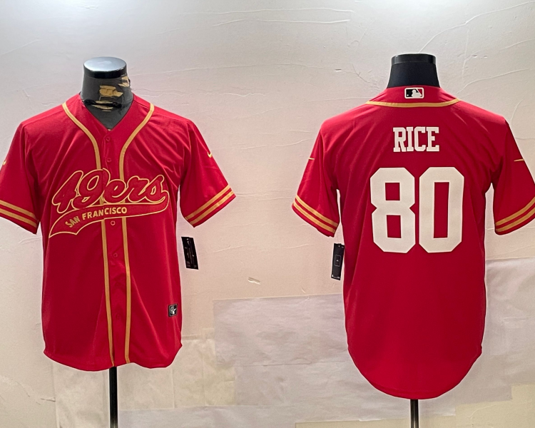 Men's San Francisco 49ers Jerry Rice #80 Scarlet Team Jersey