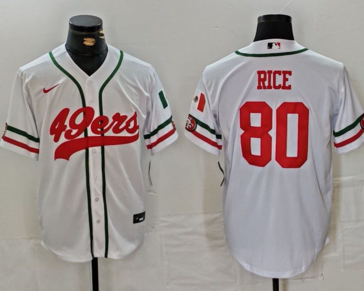 Men's San Francisco 49ers Jerry Rice #80 White Jersey