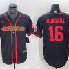 Men's San Francisco 49ers Joe Montana #16 Black Joint Edition Jersey