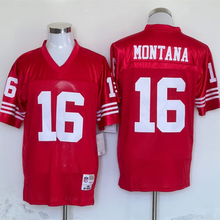 Men's San Francisco 49ers Joe Montana Mitchell & Ness Scarlet Legacy Jersey