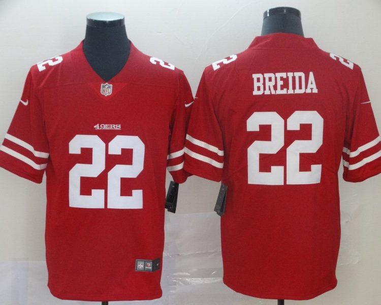 Men's San Francisco 49ers Matt Breida #22 Red Jersey