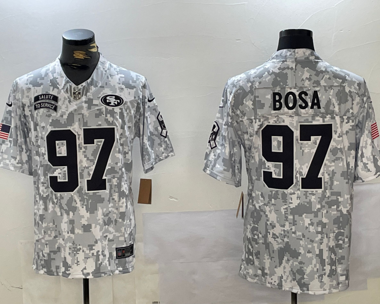 Men's San Francisco 49ers Nick Bosa #97 Arctic Camo 2024 Salute to Service Limited Jersey