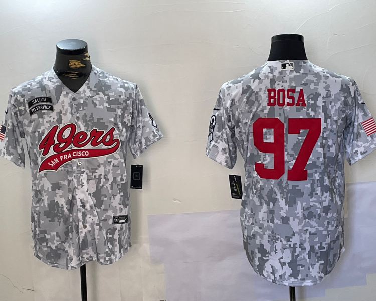 Men's San Francisco 49ers Nick Bosa #97 Arctic Camo Salute to Service Limited Jersey